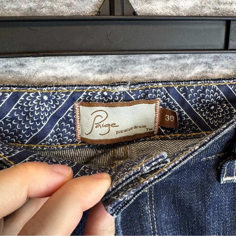 PAIGE Laurel Canyon Bootcut Denim Jeans Dark Blue Size 30 / 10 EUC - Picture 4 of 16